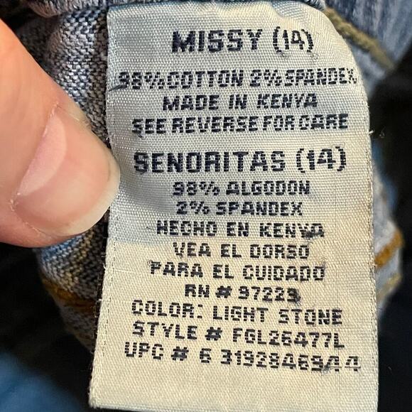 Vintage Faded Glory high rise denim jean cargo shorts size 14 - Picture 8 of 9